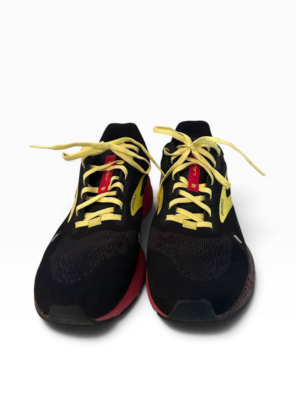 Brooks Launch 9 Men's Lightweight Running Shoes in Black, Yellow, Pink Size 10